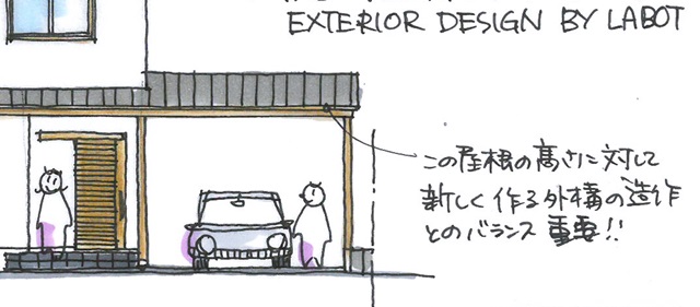 京都 LABOT - lab-t.com - 枝垂れ梅のある家：西京区で新築外構着工中 -