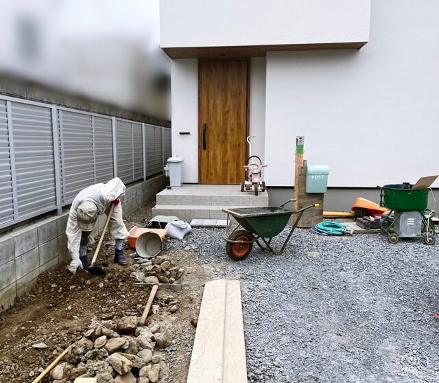 北区のT様邸も新築外構工事着工しましたー